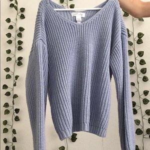 Tillys Girls Size 10/12 Light Blue Sweater with Knot in Back